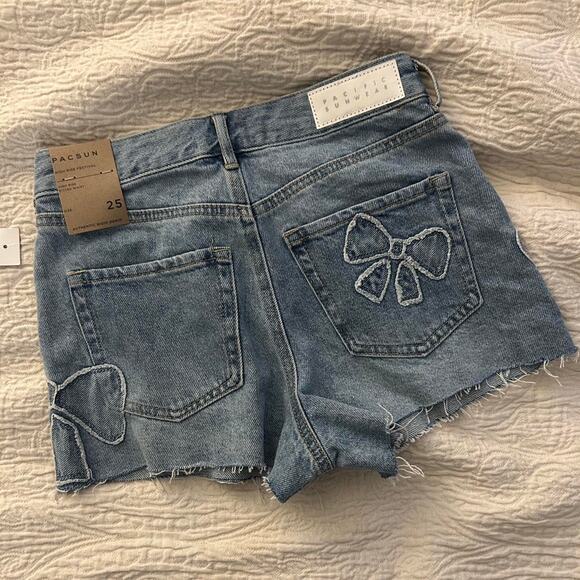 Pacsun denim bow shorts denimshorts - Picture 2 of 2